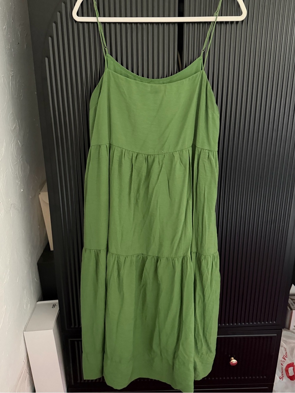 Abercrombie & Fitch Olive Green Spaghetti-Strap Midi Dress